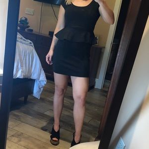 Black peplum dress